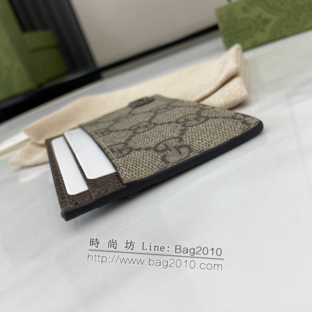 Gucci專櫃古馳最新款飾GG細節卡片夾卡包 jh2305型號：768248